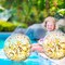 10 Pcs Inflatable Glitter Beach Balls 16 Inch Sparkly Confetti (Gold)